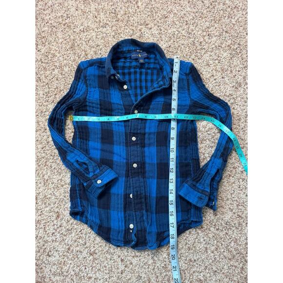 POLO Ralph Lauren Boys Reversable shirt, Blue & Black; 100% Cotton, 6-7 - Picture 7 of 11